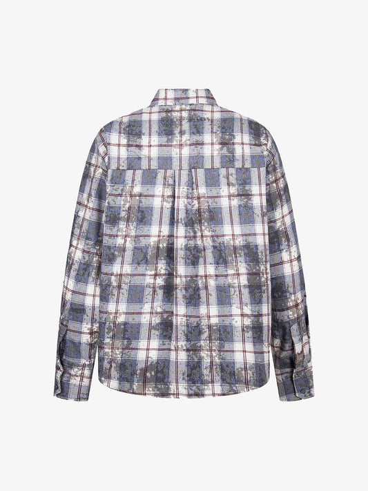 Retro Cleanfit Patch Embroidered Plaid Shirt 