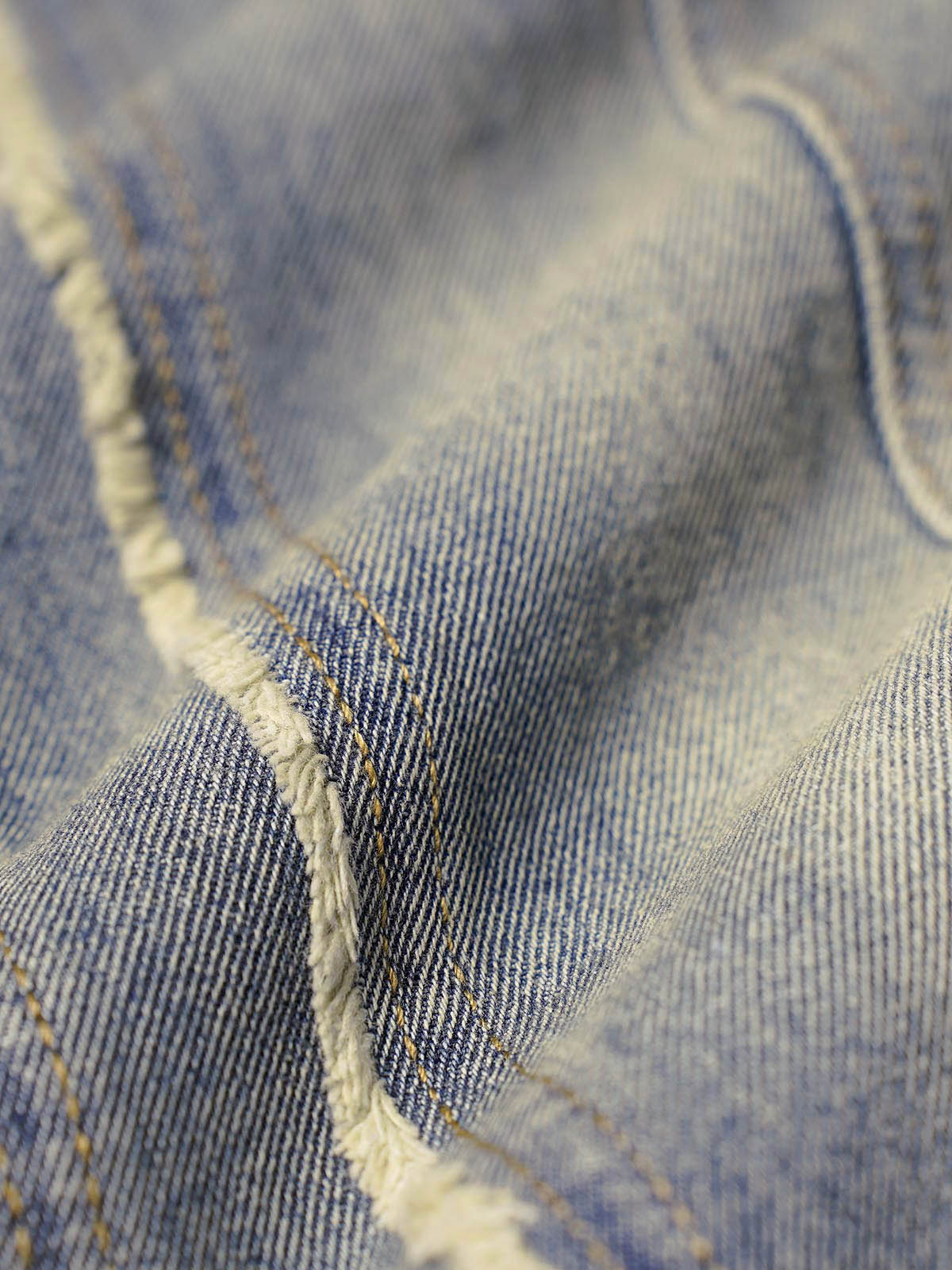 Thesupermade Washed Distressed Raw Edge Baggy Jeans - 2271 