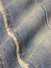Thesupermade Washed Distressed Raw Edge Baggy Jeans - 2271 