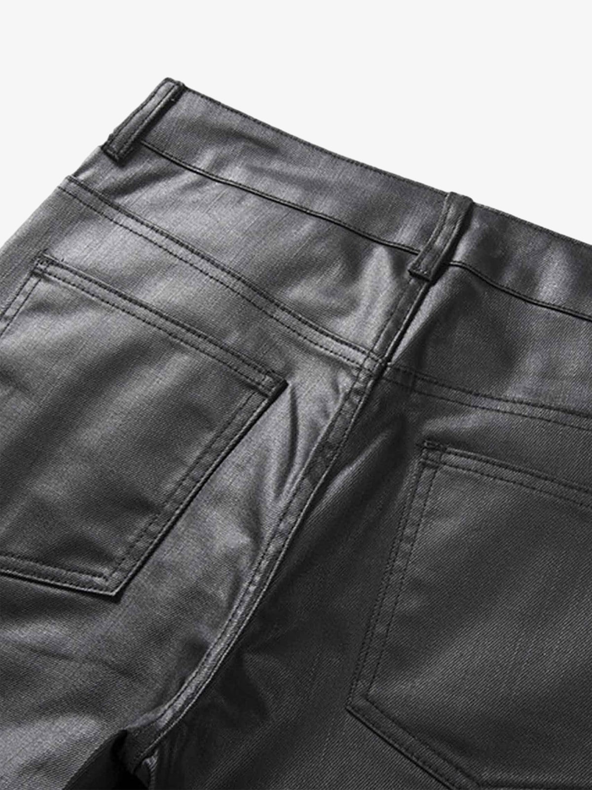 Thesupermade Retro Zipper Pocket Slim Straight Pants 