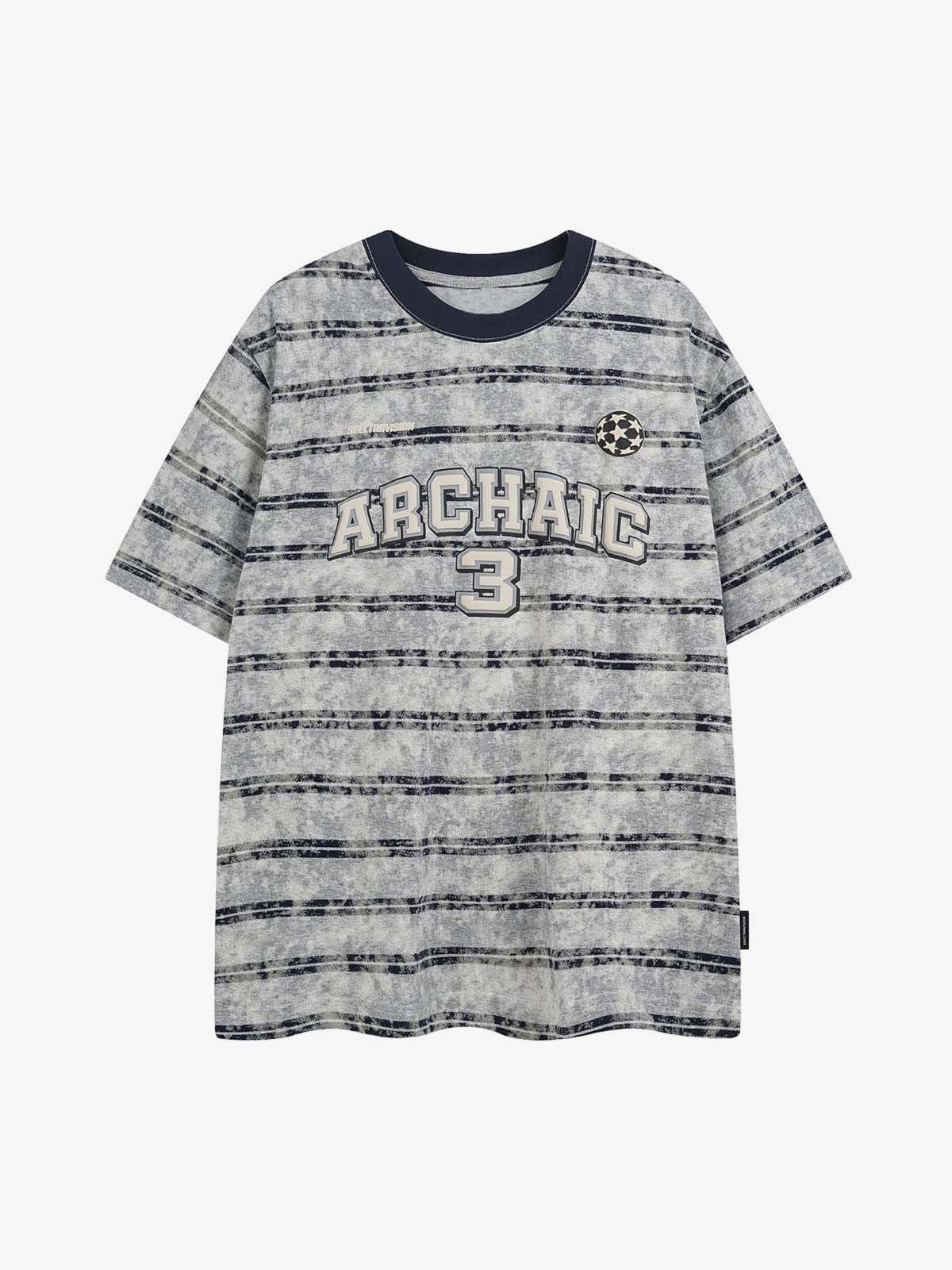 Graphic Lettering Striped Oversized T-Shirt 