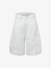 Deconstructed Split Contrast Stitching Scimitar Jorts 