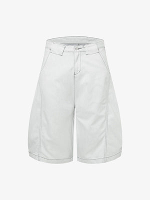 Deconstructed Split Contrast Stitching Scimitar Jorts 
