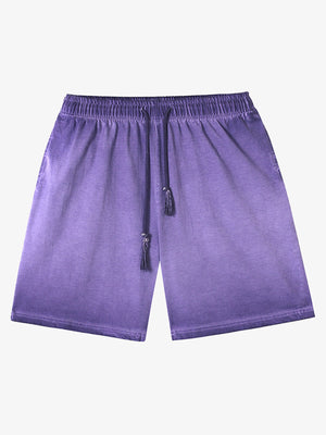 Distressed Washed Drawstring Shorts 