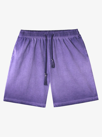 Distressed Washed Drawstring Shorts 