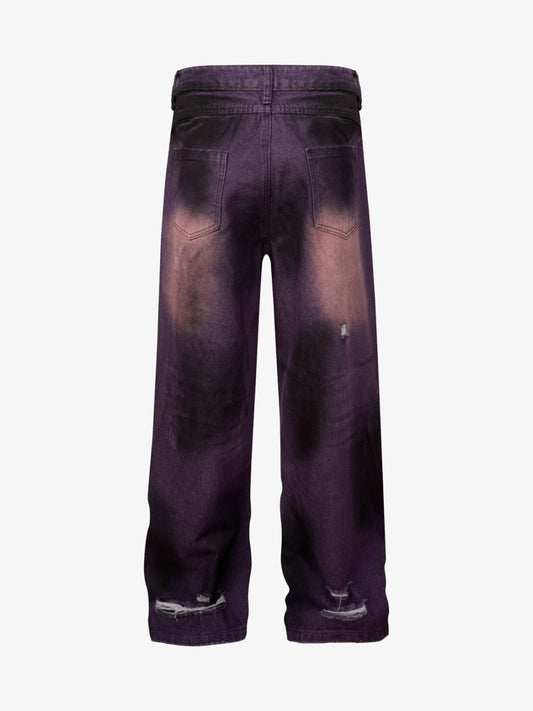 Street Ripped Dirty Dye Jeans 