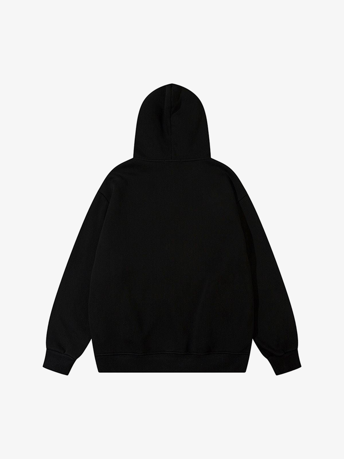 Thesupermade Star Patch Embroidered Hooded Fleece Sweatshirt 