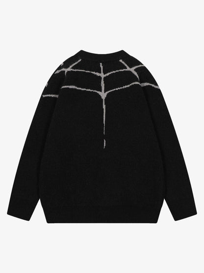Thesupermade Spider&Heart Knit Crew Neck Sweater - 2323 