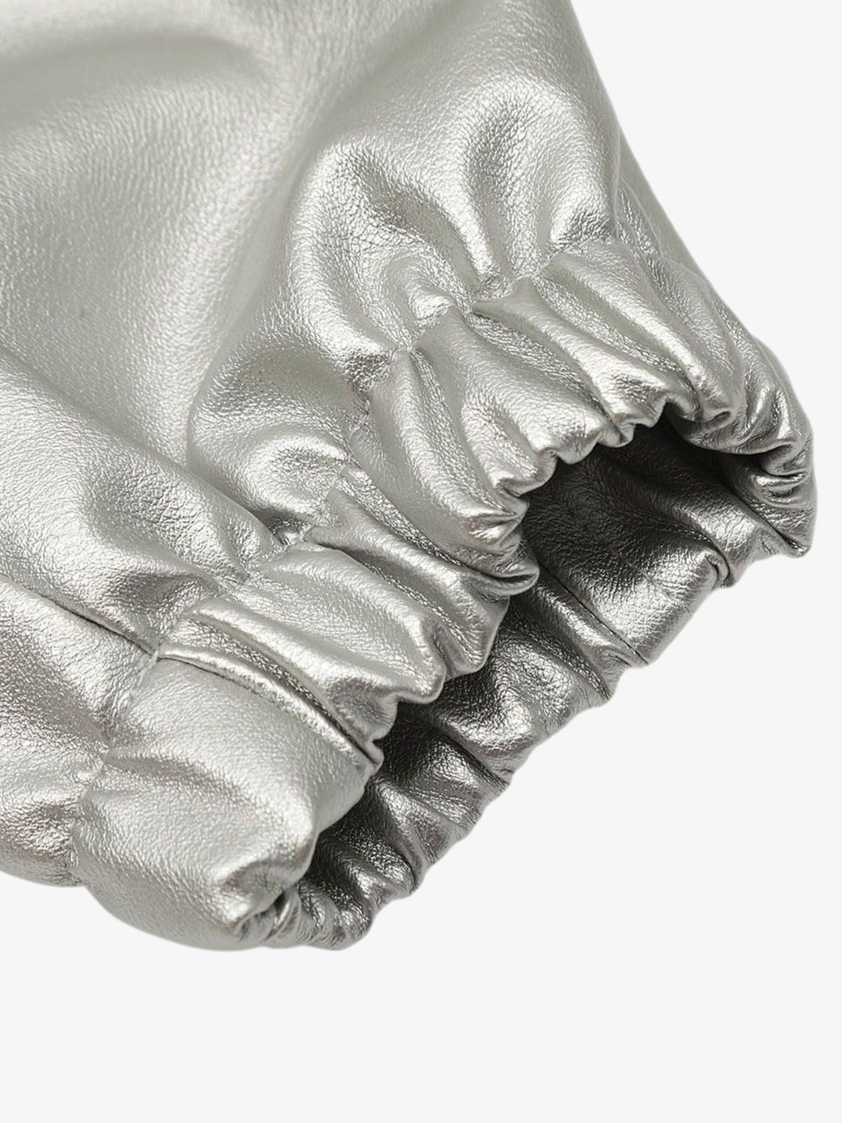 Thesupermade Silver Leather  Motorcycle Hooded Jacket 