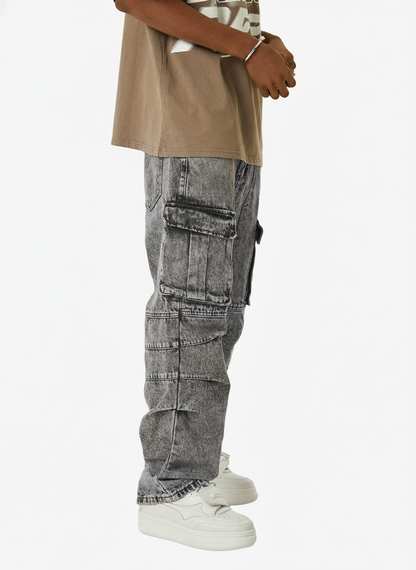 Thesupermade American Street Style Washed Distressed Work Jeans - 2354 