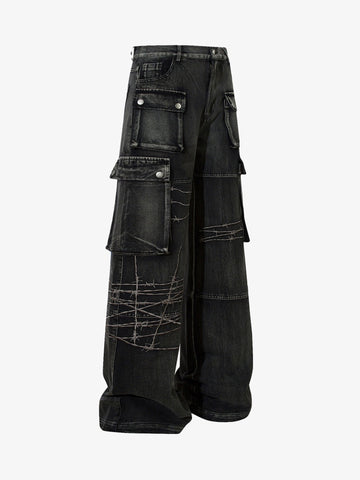 Thesupermade High Street Embroidery Hip-Hop Jeans - 2122 
