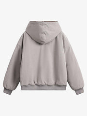 Thesupermade Fur Hooded Zip Up Quilted Jacket 