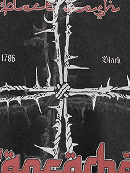 Street Cross Print T-Shirt 