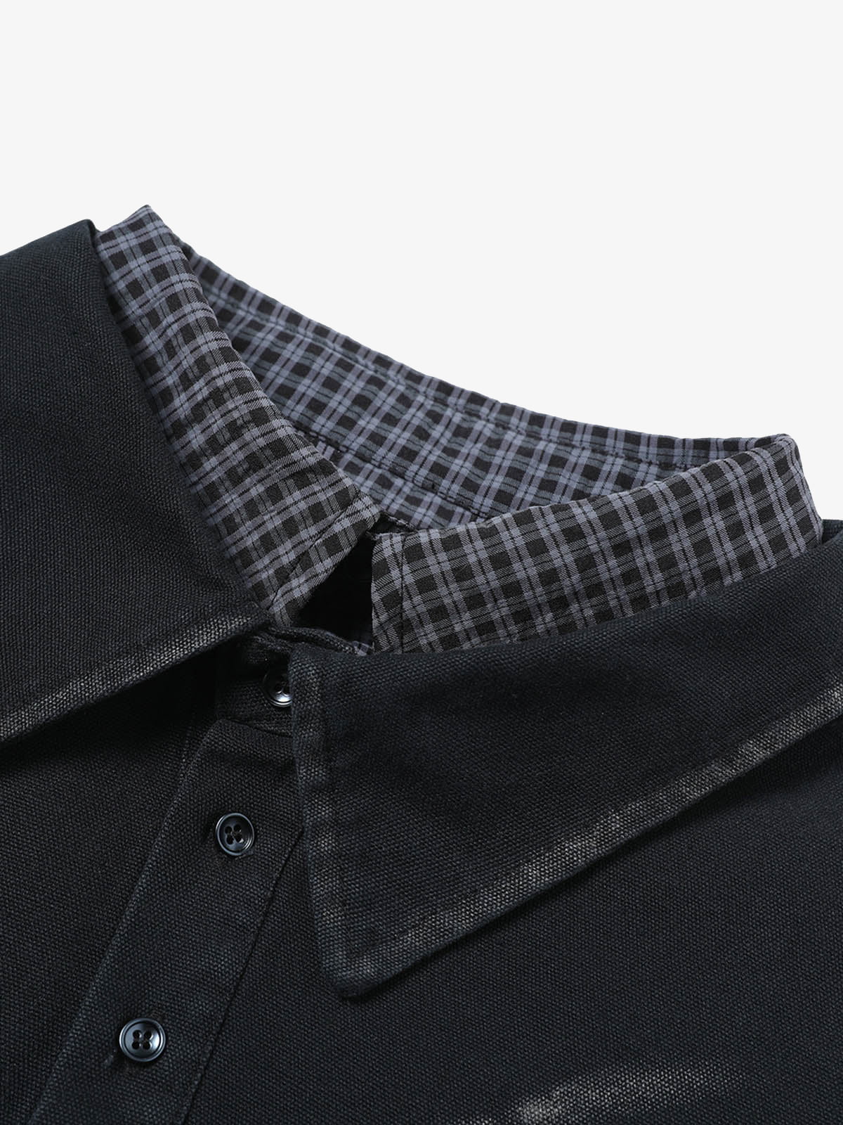 Wasteland Style Retro Washed Faux Two-Piece Shirt 