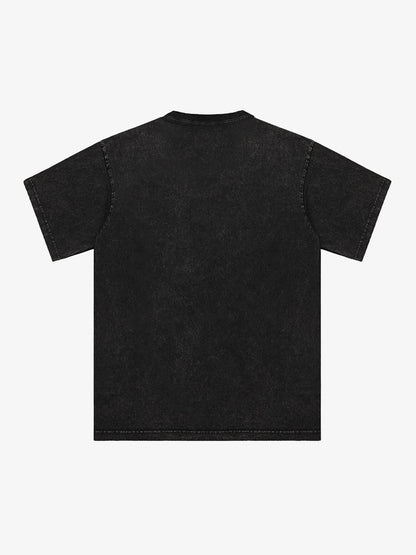 Thesupermade Washed Graphics Fun Letter Print T-shirt 