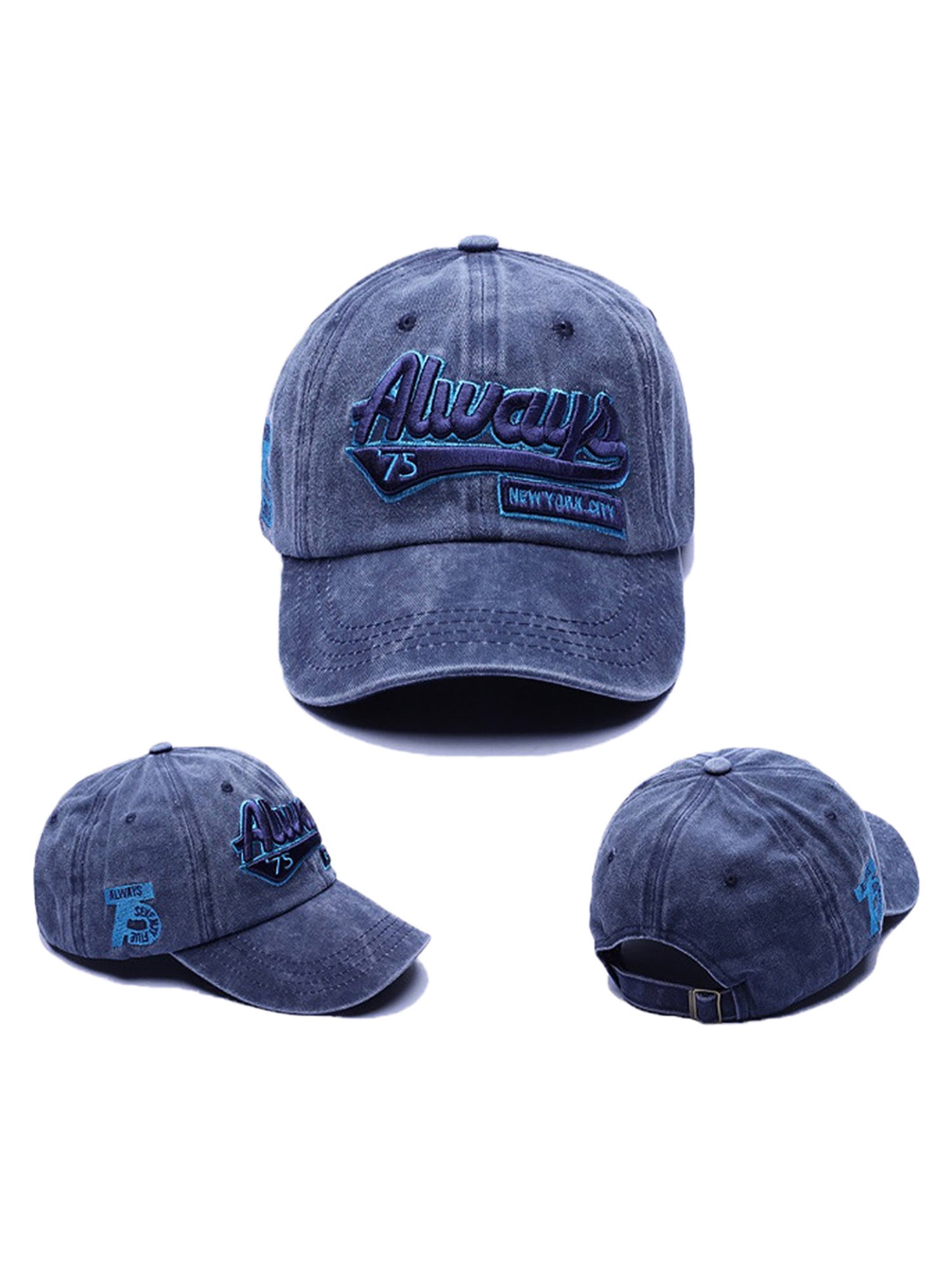 Thesupermade Vintage Embroidered Denim Washed Baseball Cap
