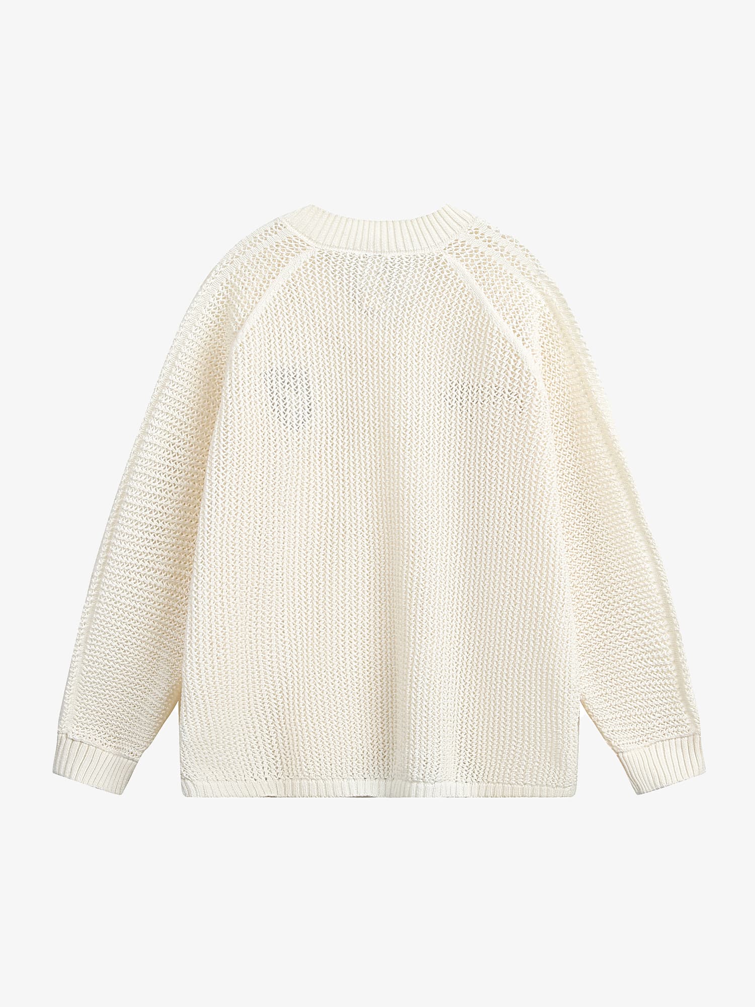 Vintage Ripped Long Sleeve Knitted Jersey V-Neck Sweater 