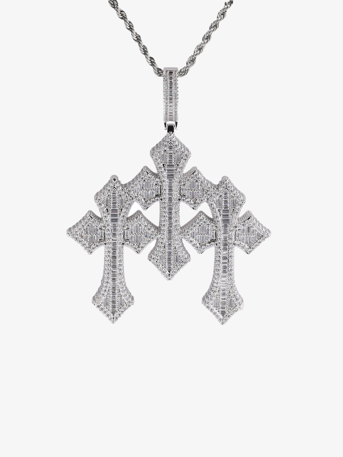 Cross Zircon Pendant Copper Necklace 
