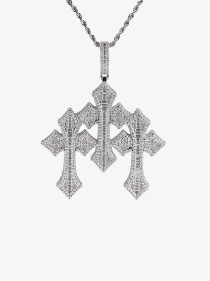 Cross Zircon Pendant Copper Necklace 