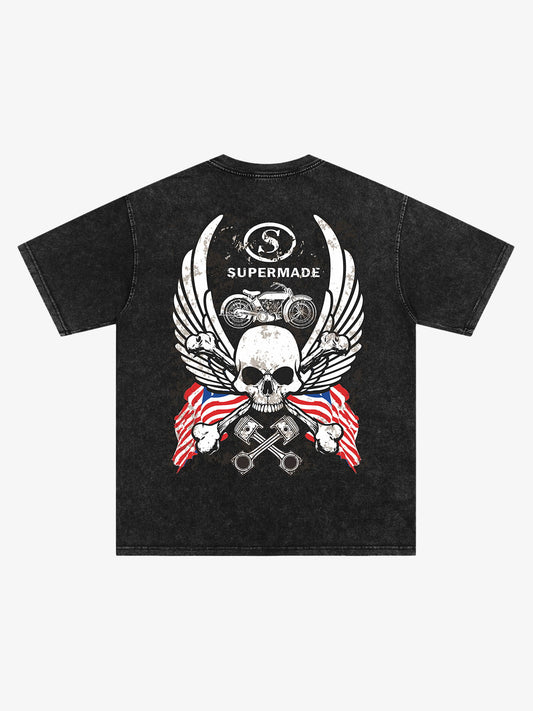 Orginal Skull Flag Independence Day T-shirt 