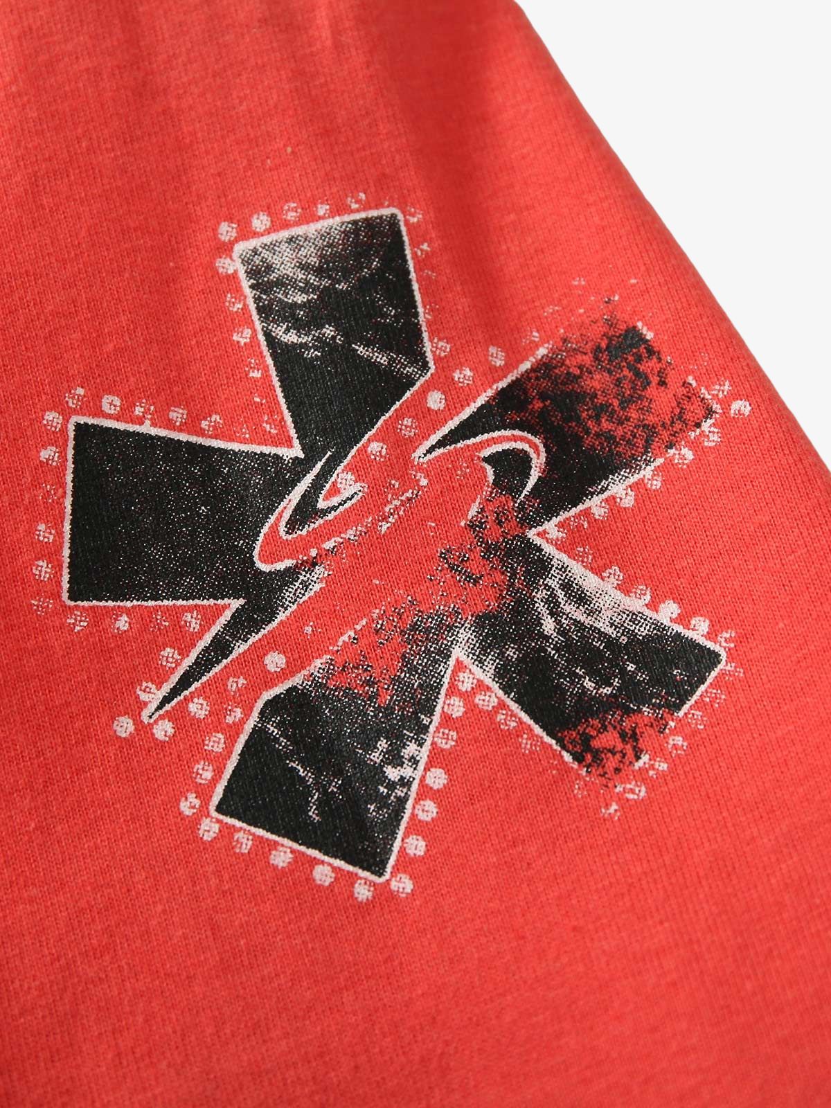 Contrast Color Patchwork Print T-Shirt 