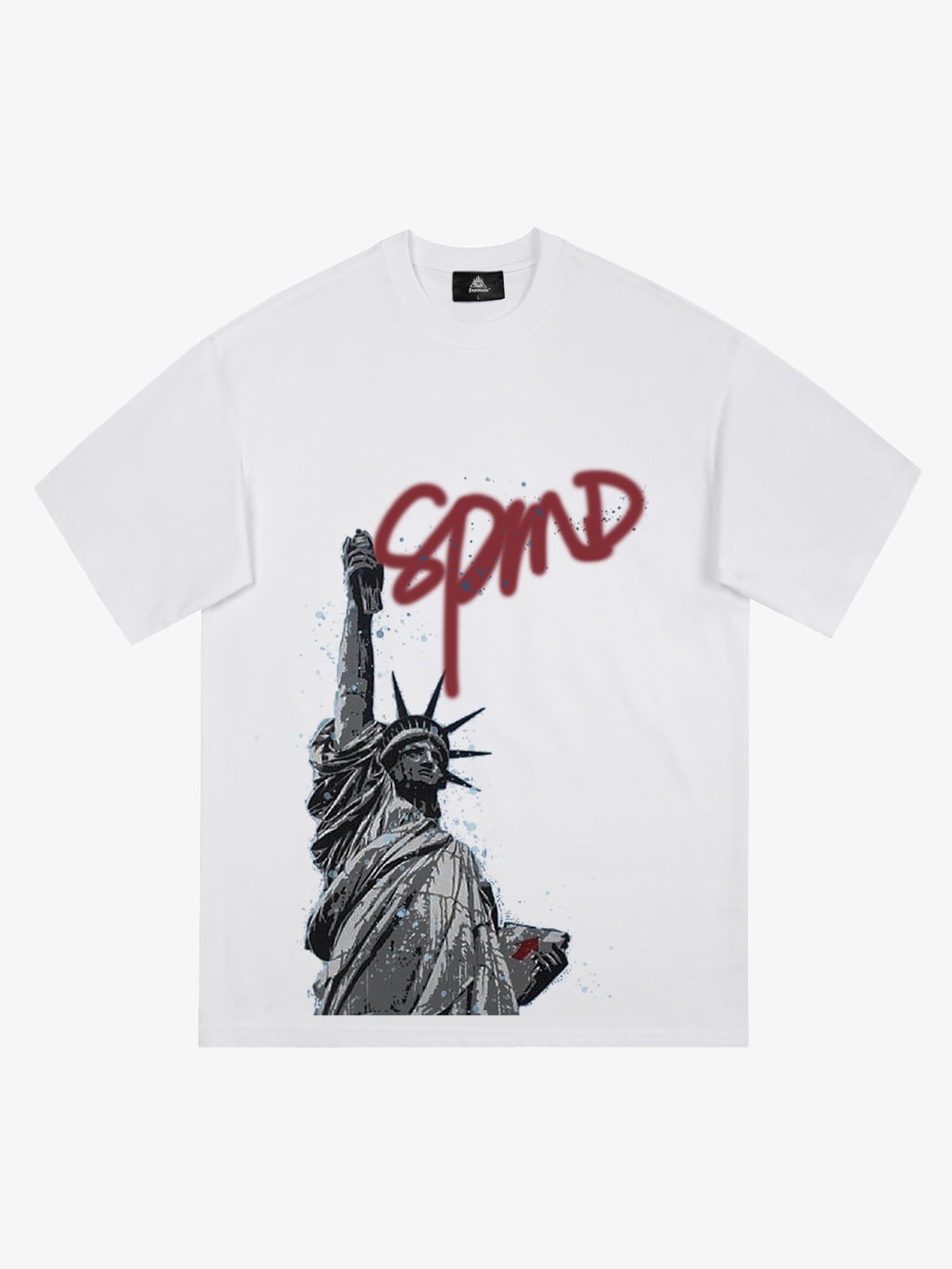 Orginal Funny Graffiti Statue Of Liberty Print T-shirt 