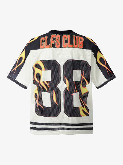 Jersey Style Flame Print T-shirt 
