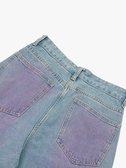 Thesupermade American Retro Spray-painted Star Embroidered Jeans 