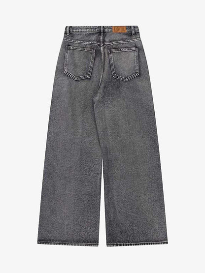 Thesupermade Graffiti Distressed Washed Baggy Jeans - 1886 