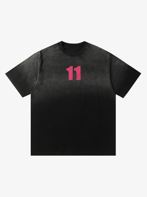 Thesupermade Washed Print 11 Street Rap T-Shirt 