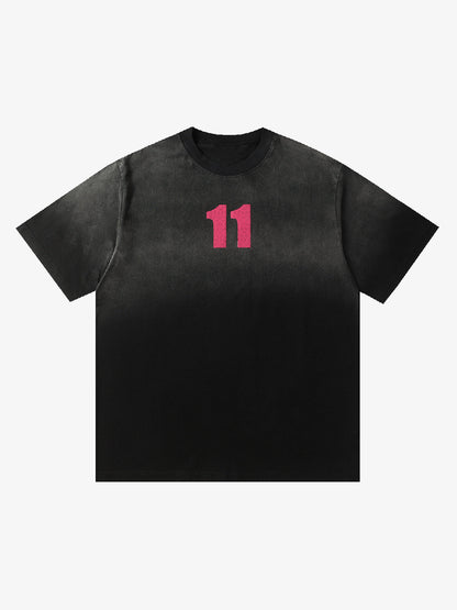 Thesupermade Washed Print 11 Street Rap T-Shirt 
