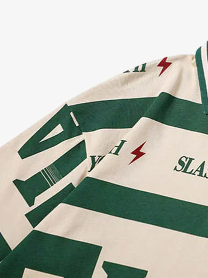 Thesupermade Contrast Color Slash Polo Shirt 