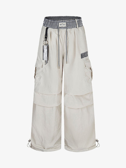 Double Waist Drawstring Baggy Cargo Pants 