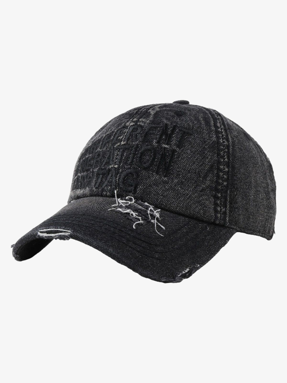 Washed "DIFFERENT GENERATION" Denim Baseball Cap 