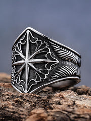 Star Engrave Steel Ring 