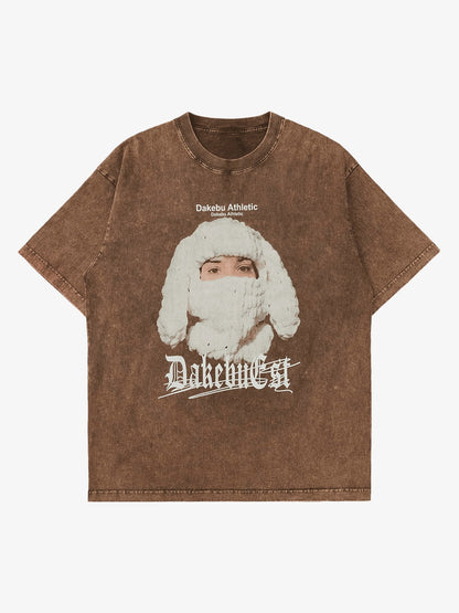 Thesupermade Portrait Washed Distressed Street Rap T-shirt 