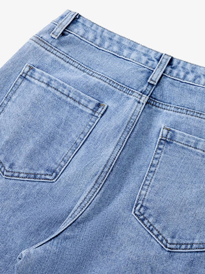 Niche Design Letter Embroidered Tie-dye Gradient Jeans 