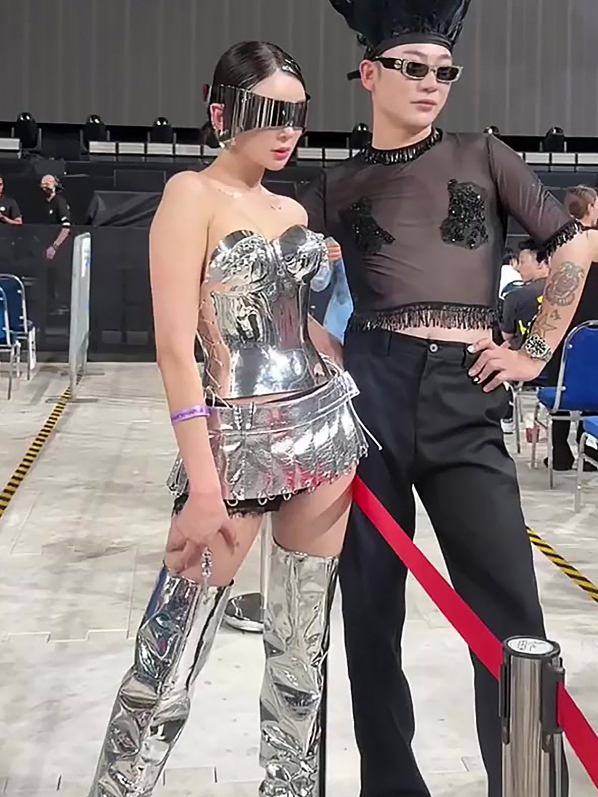 Punk Ear-Hook Integrated Sunglasses 