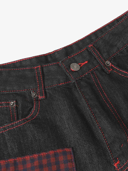Retro Patchwork Baggy Jeans 