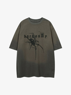 Retro High Street Spider Pattern Foam T-shirt 