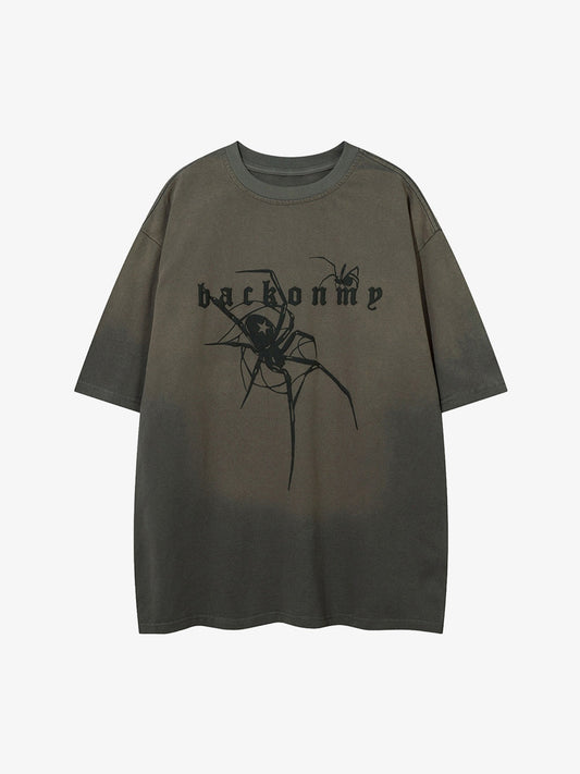 Retro High Street Spider Pattern Foam T-shirt 