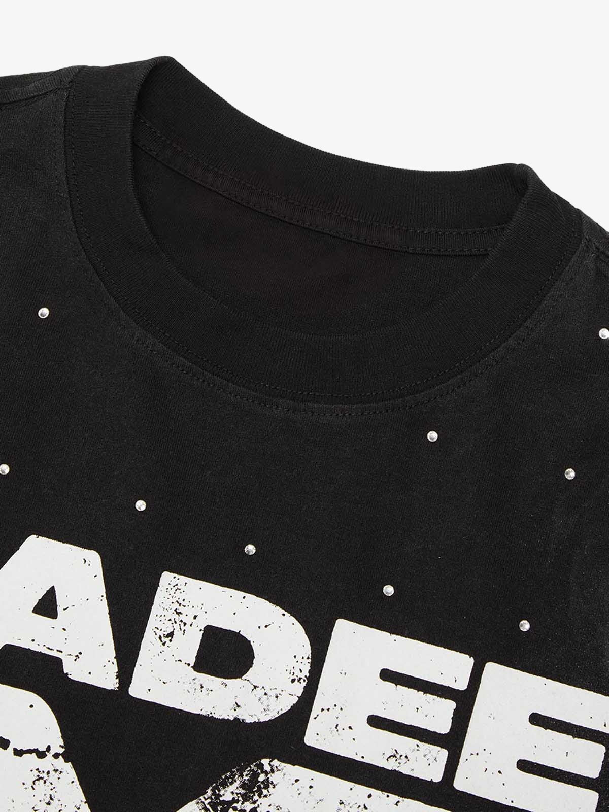 Thesupermade  Retro Crystal Letter T-shirt 