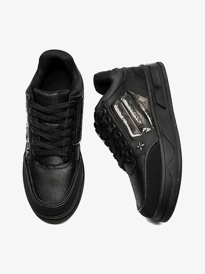 Dark Embroidered Letters Skate Shoes 
