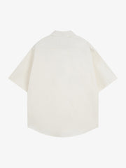 Retro Letter Print Short Sleeve Shirt - 2426 