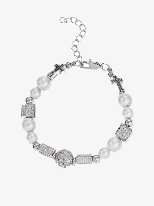 Thesupermade Skull Diamonds Stainless Steel Bracelet 