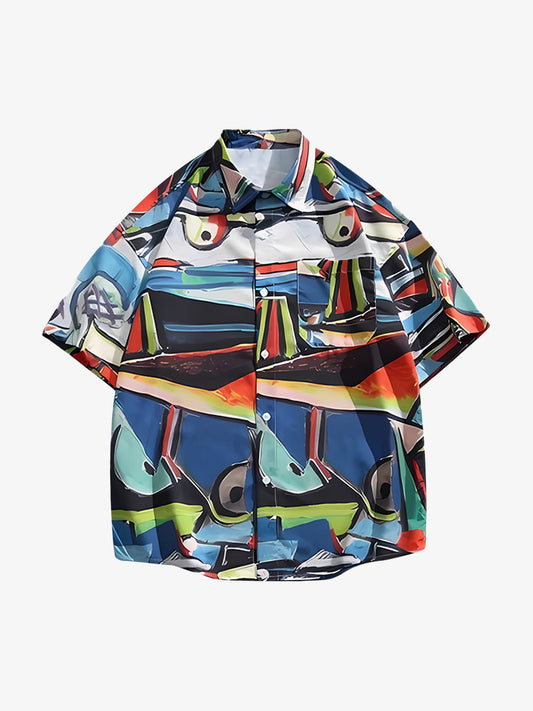 Thesupermade American Retro Fun Print Casual Set 
