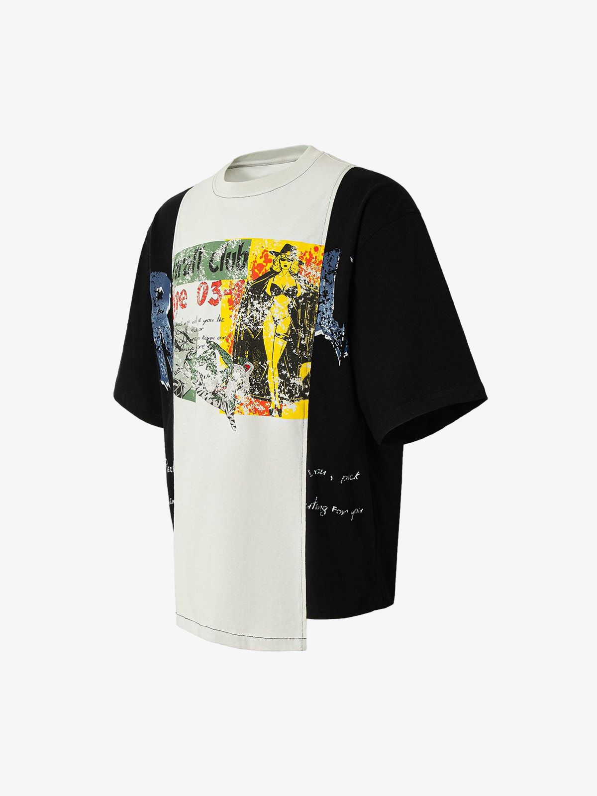 Spliced Deconstruction Print T-shirt 