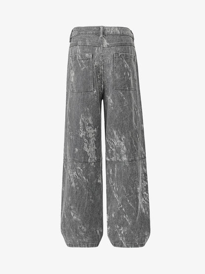 Thesupermade High Street Hip-hop Distressed Washed Work Jeans 