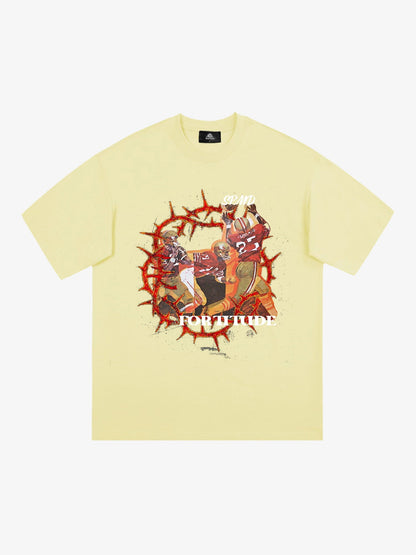 Super Bowl Football “FORTITUDE” Print T-Shirt 