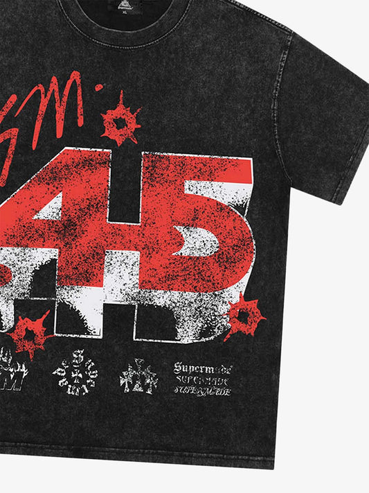 Thesupermade Gunshot Mottled Hip Hop T-shirt 
